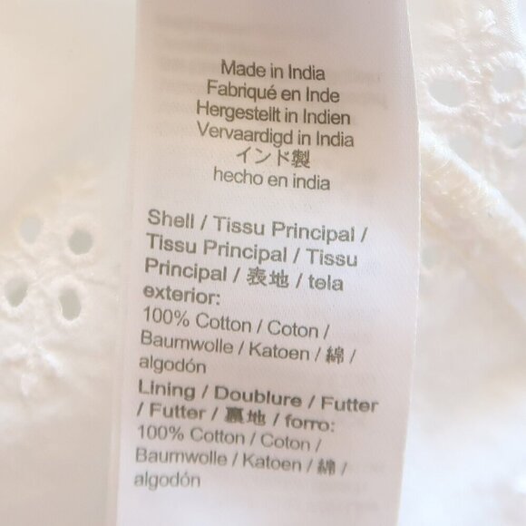 Madewell White Cotton Eyelet Embroidery Tie Front Keyhole A-line Midi Dress 2 - Picture 12 of 15